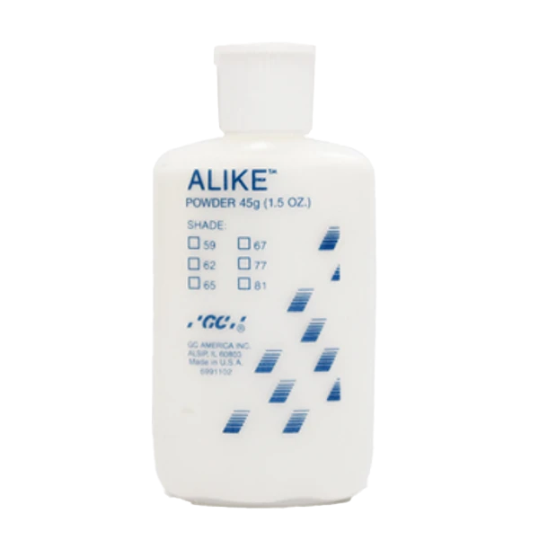 ALIKE ACRILICO AUTOPOLIMERIZABLE PARA CORONAS Y PUENTES TEMP. # 59 (VITA B1) UNIDAD 45 GRAMOS GC REF. 340511