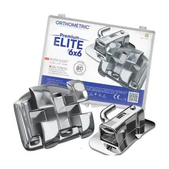 MINI BRACKETS METALICOS PREMIUM ELITE  MBT 0.022" + 4 TUBOS 6X6 ORTHOMETRIC REF. 11.21.2912