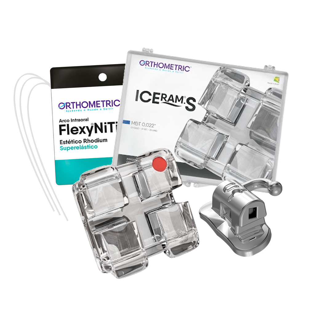 BRACKETS ZAFIRO ICERAM-S MBT 0.022" + 4 TUBOS + 2 ARCOS ORTHOMETRIC REF. 10.91.2902